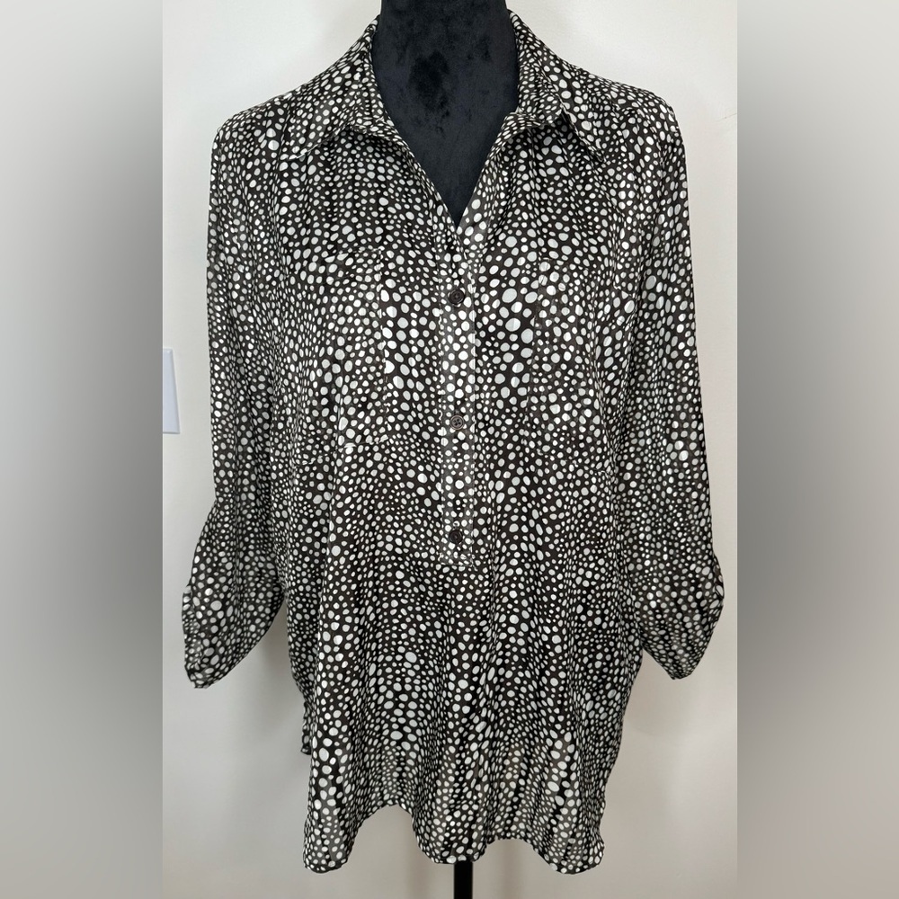 Chico’s Women’s Polka Dot 3/4 Sleeve Blouse Chico’s Size 3 / US 16
